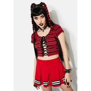 Dolls Kill Current Mood Lace Up Top XL NWT